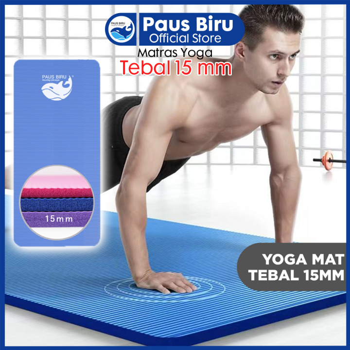 Matras Olahraga NBR Yoga Mats Anti Slip Tebal 15MM Premium