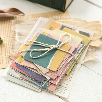 60 Pcs Ins สไตล์ขนาดเล็กสด Retro Memo สมุนบันทึกวัสดุกระดาษ Collage สมุดภาพเครื่องเขียนโรงเรียน