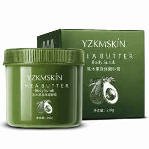 YZKMSKIN Natural Shea Body Scrub Whitening Deep Cleansing Exfoliating Chicken Skin Anti-Wrinkle Moisturizing 乳木果身体磨砂膏250g Improve Rough Skin And Dull Skin