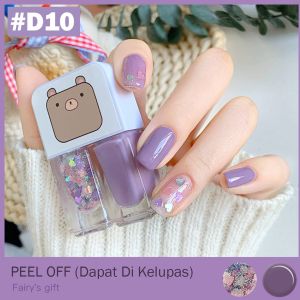 2IN1 KUTEK PEEL OFF HALAL KUTEKS 2 TONE KUTEK KOREA Cat Kuku muslimah Gel Nail polish NAIL ART