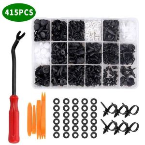 Bộ Đinh Tán Chốt Vít Nở Vít Nhựa Dành Cho Xe Ô Tô 415 cái tặng kèm lẫy 5 món và 6 dây rút nhựa siêu chất lượng.