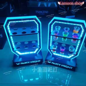 ลดราคา🔥!!ที่วางแก้วช็อต LEDเรืองแสง ชั้นวางค็อกเทลชุดค็อกเทลLed มีไฟเพิ่มสีสัน งานปาร์ตี้ อะคริลิค ถูกที่สุด🔥LAZADA