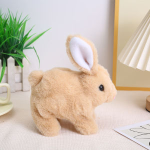 【Ready Stock】Electric Simulation Plush Rabbit Walking Interactive Toys Soft Cute Cartoon Bunny Doll Home Decor Kids Gift