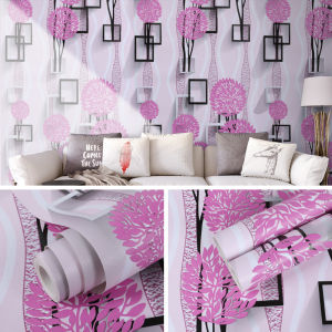 Wallpaper Dinding +/-8m +/-4.5m 1m Motif Dandelion Pink Dekorasi Ruang Tamu Sticker Tembok Stiker Lemari