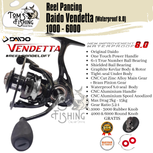 Reel Pancing DAIDO VENDETTA 1000 - 6000 Waterproof 8.0 (6+1 Bearing) Power Handle - Toms Fishing
