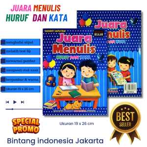 JUARA MENULIS HURUF DAN KATA ( BERGAMBAR & FULL COLOUR )