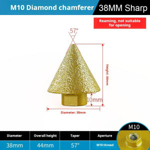 38/50mm Chamfer Bits Diamond Chamfer Bit Milling Bits Hex Shank for Beveling Ceramic Tile Porcelain Chamfering Bit