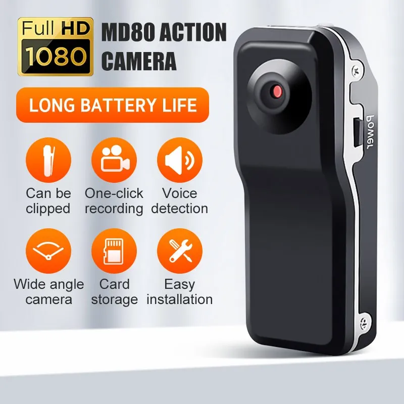 In stock】MD80 Mini camera 1080P HD Action camera for vlogging