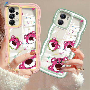 (Lokal Ready) Xinyu Casing hp Samsung A14 A04E A04S A13 A03 A03S A50 A50S A30S A23 A22 A21S A12 A02S A11 A51 A10 A30 A52 A52S M12 A71 A53 A32 M23 5G A33 A73 Stroberi Kartun Penutup Pelindung Lembut Pinggiran Gelombang Warna-warni pola beruang Case