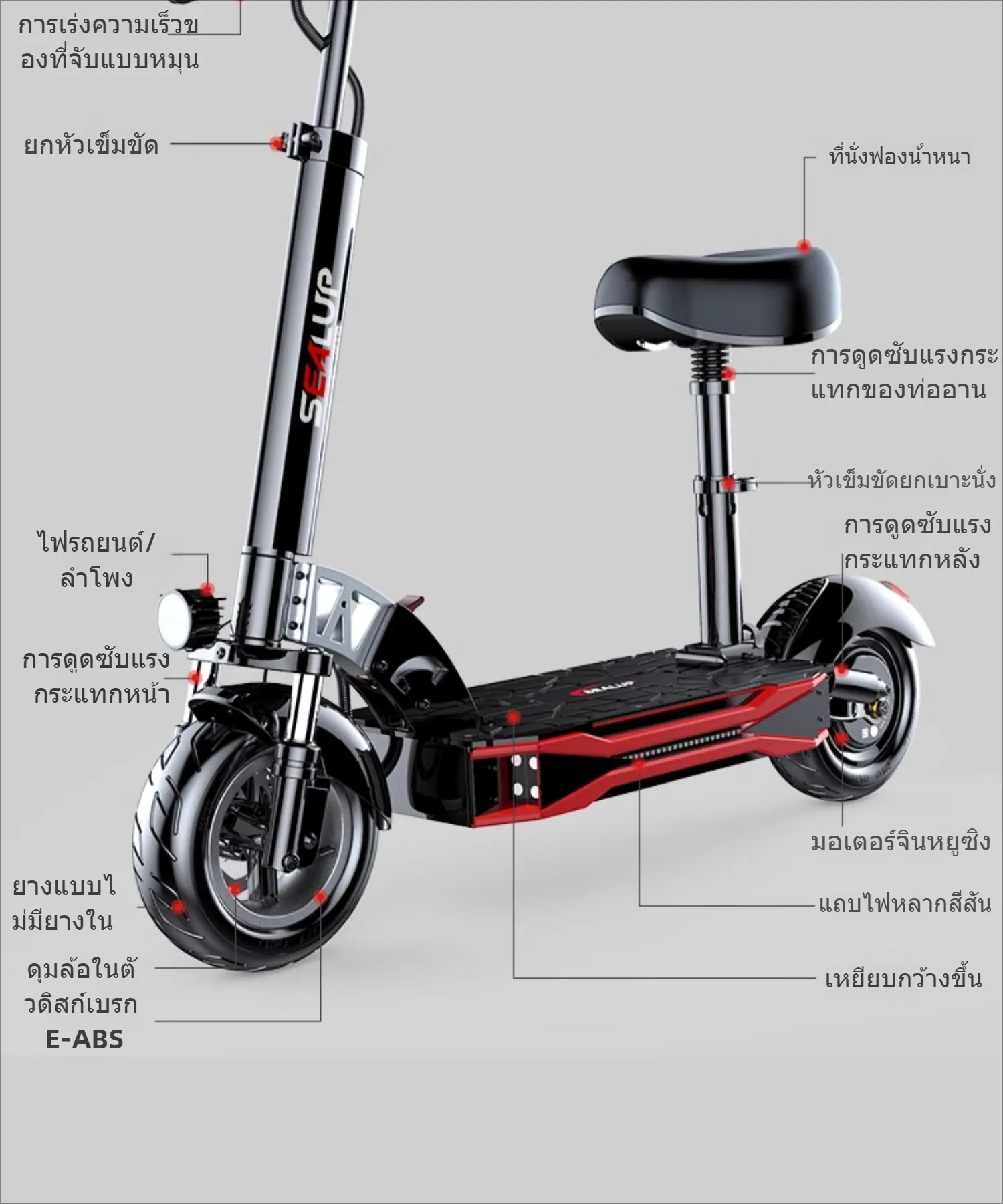 SEALUP Q28 สกู็ดเตอร์ ระยะ 160KM ความเร็ว 55km/h รับ200kg มอเตอร์1000W สกูตเตอร์ scooter ไฟฟ้า รถไฟฟ้า