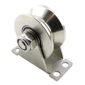 mv1 1pc  U-Type Stainless Steel Pulley Block Mute Bearings Groove Sliding Roller Track Wheel R5P7Q