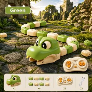 Remote Control Snake Toy Magnetic Snake Game RC Car Rechargeable Educational Puzzle Toy Parent-Child Interactive Playset