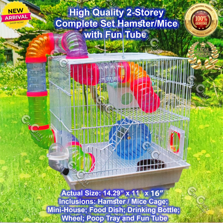 JTC MEDIUM HAMSTER CAGE (950B/M021) Two-Layers Complete (anc) Hamster ...