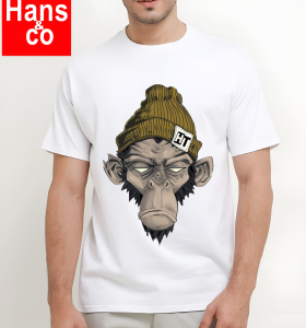 Kaos Pria Premium 3 Dimensi Tshirt 0blong Animasi Monkey Face Katun 24s 100% H099 By Hans & co