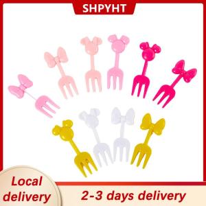 [COD] SHPYHT Local delivery Ship within 24 hours 10Pcs Mini Cartoon Fruit Fork Children Snack Cake Dessert Toothpick Bento Lunches Party Decoration Fruit Fork