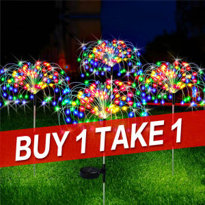 (2PCS)Solar Garden Light 90/120LED Fairy Light For Walkway Pathway Backyard Christmas Party Decor