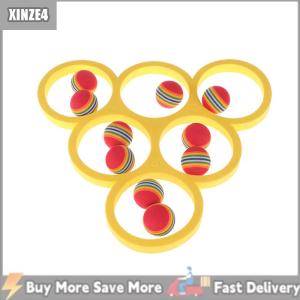 [COD] XINZE4 1PC bảng nổi với 10 quả bóng nổi Đồ chơi vòng ném trò chơi thể thao dưới nước nổi hồ bơi trò chơi đồ chơi EVA ném vòng tròn