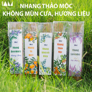 Nhang sạch thảo mộc. Từ Quế Lavender Hương Thảo Khuynh Diệp. Vỏ Quýt. Không trộn mùn cưa. 500 gr. 30 cm