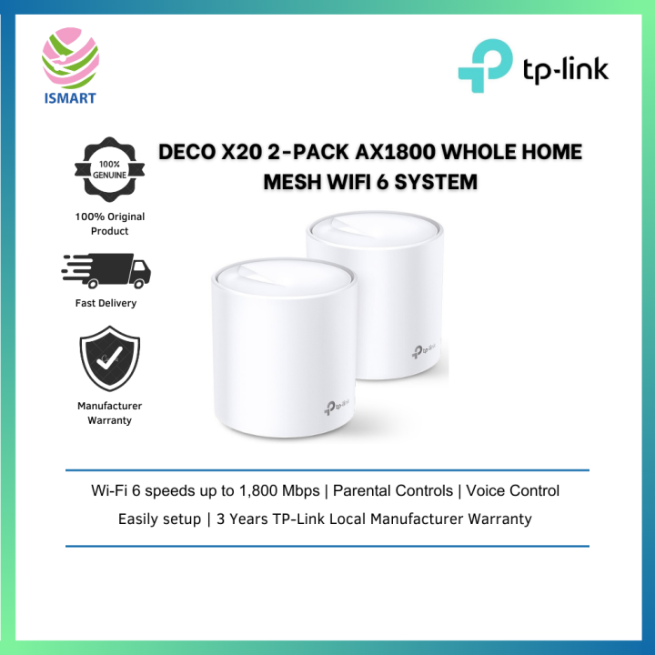 TP-LINK DECO X20 2-PACK AX1800 Whole Home Mesh WIFI 6 System | Lazada