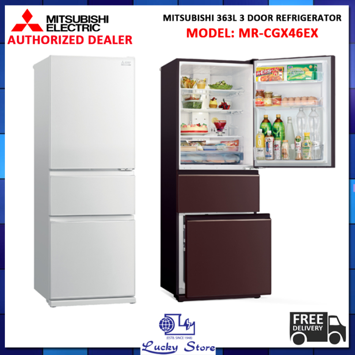Bulky) MITSUBISHI MR-CGX46EX 363L 3 DOOR REFRIGERATOR 3 TICKS FREE