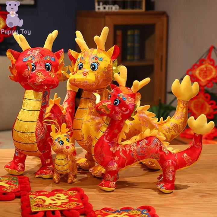 TESDFD Chinese Dragon Chinese Dragon Plush Toys Animal Zodiac Dragon ...