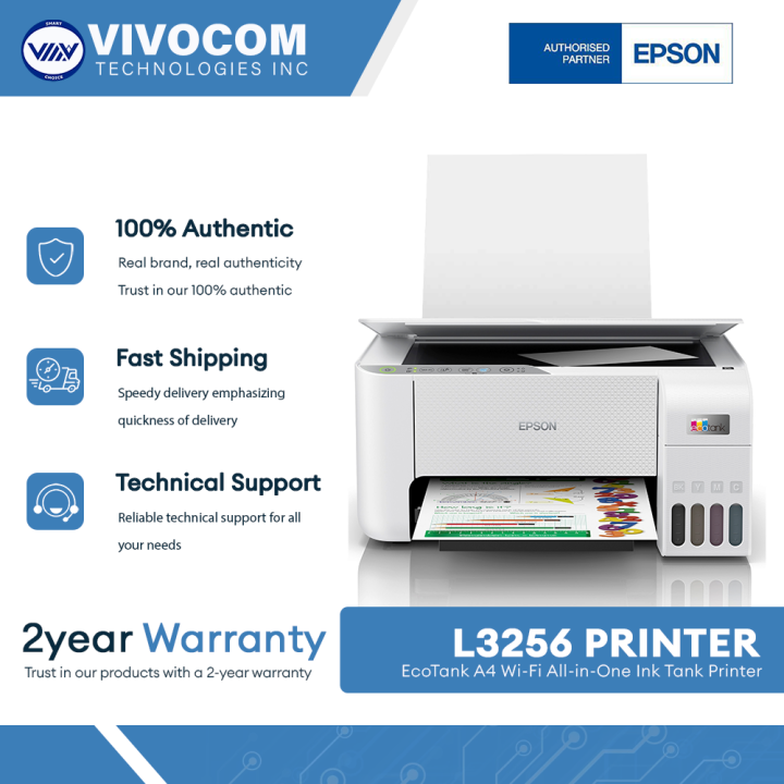 Epson EcoTank L3256 A4 Wi-Fi All-in-One Ink Tank Printer Print, scan ...