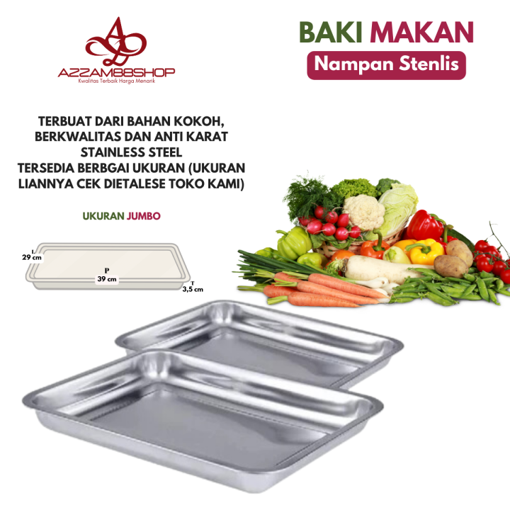 Azzam Nampan Stainless Ukuran Jumbo Baki Stainless Lazada Indonesia