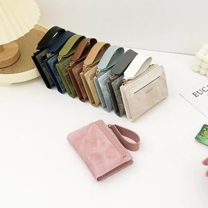 GStar New Contrast Color Ladies Wallet Fashion Ins Bifold Small Purse Womens Multi-slots Card Holder Zipper Pocket Coins Pouch - Perfect Gift for Her
