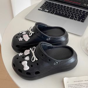2026 New WomenS Puff Clogs With Thick Soles Anti-Slip Odor-Resistant Height-Increasing 5.0 Beach Soft-Soled Sandals For Summer Outdoor Wear