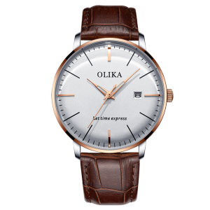 【1-3Days Delivery】 Curved Watchproof Mens Watch with Japan Movement Stainless-Steel Strap and Multi-function Quartz Watch