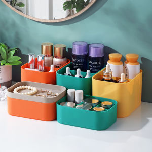TALENTIN Multi-Functional PP Stackable Organizer With Lid Cosmetic Stationery Kitchen Storage Box Desk Organizer Kotak Simpan Barang Kotak Simpanan