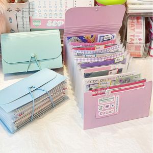 XUANYUAN 12-ชั้น กระเป๋าหีบเพลง A6 สีทึบทึบ ความจุมาก โฟลเดอร์แฟ้มขยาย น้ำหนักเบามาก หดได้หดได้ ที่ใส่กระดาษหลากสี โต๊ะนักเรียนนักศึกษา