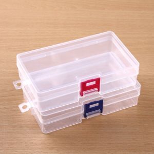 BUY 1 TAKE 2 Clear Plastic Lock Box Portable Nail Manicure Accessories Jewelry Tool Organizer Case