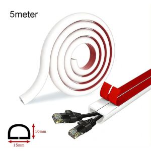 LONGB 1/2/3/5meter Flexible Cable Sleeve Self-Adhesive Soft PVC Wire Cover Convenient Wear Resistant Cable Management Protector Floor Installation