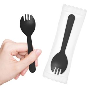 100Pcs Disposable Fork Spoon/Dessert Spoon Individually Packed Fruit Fork Cake Spoon Spoon Wholesale