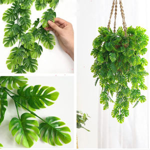 76cm Fake Faux Artificial Monstera Potted Plant Simulative Tropical Palm Green Leaves Home Office Wedding Decoration Fake Plants
