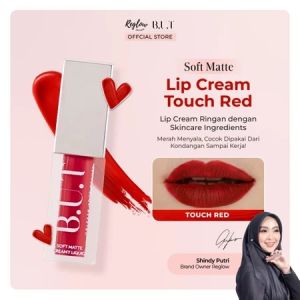 Lip Cream Soft Matte Creamy Liquid B.U.T - Touch Red | Vitamin C Transferproof & High Pigmented | Reglow x B.U.T