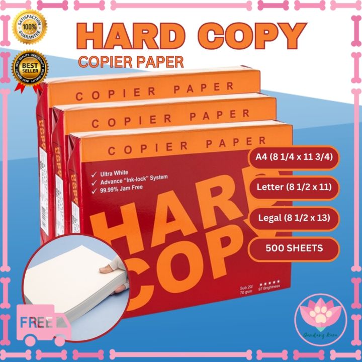 GK Hard Copy Bond Paper/ Copy Paper / 70gsm / Short / A4 / Long
