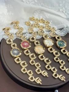 gold Asymmetrical Square Bubble Woven Bracelet Watch