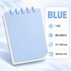 80 Sheets A7 Mini Loose Leaf Notebook Side & Top Flip Portable Refillable Notepad Student notebook