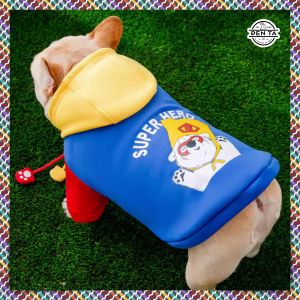 Áo hoodie nỉ bông cho chó to lớn và vừa phối nhiều màu in họa tiết Hipidog - Đen Ta pet shop
