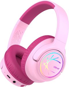 iClever BTH18 Kids Bluetooth Headphones with LED Lights BTH18 Safe Volume 74/85/94dBA 43H Playtime Stereo Sound USB-