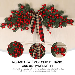 Elegant Christmas Swag for Front Door Festive Hanging Ornament with Seasonal Decorations