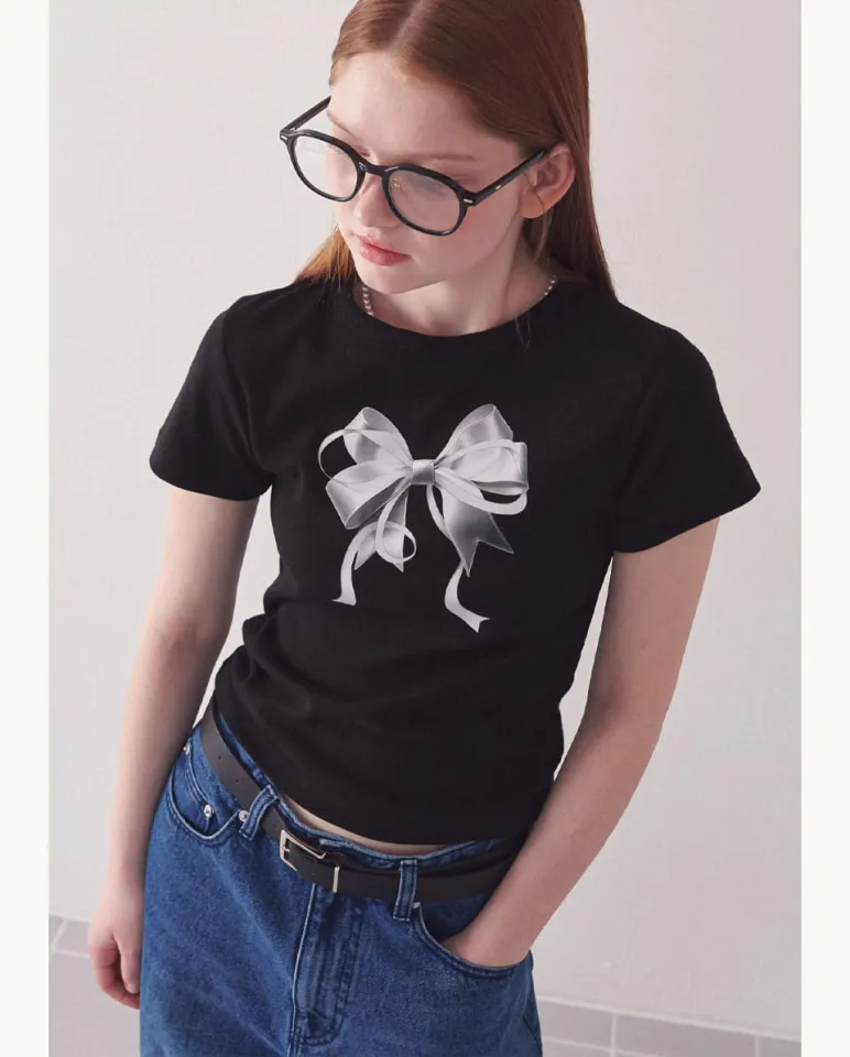 BLACKPINK & Celebrity's PICK] RONRON Double Ribbon Slim Crop
