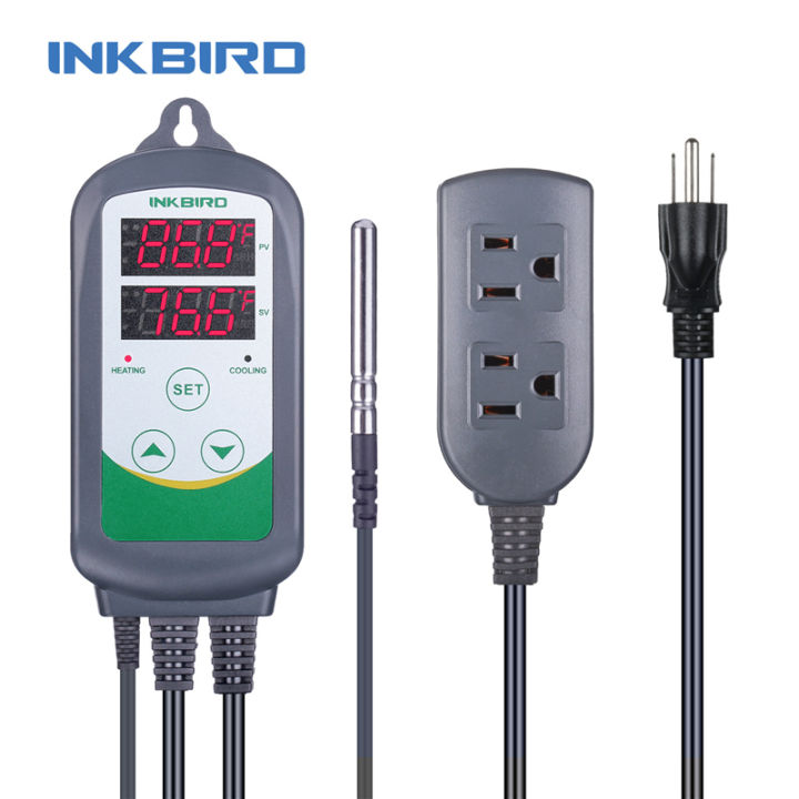 INKBIRD ITC-308ตัวควบคุมอุณหภูมิเครื่องควบคุมความร้อนเครื่องทำความร้อนเครื่องไล่ฝ้าDualความปลอดภัยซ็อกเก็ตเต้าเสี ตู้ฟักไข่ไก่