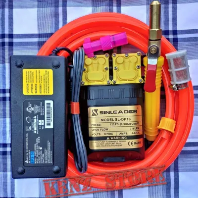 Máy rửa xe vệ sinh máy lạnh bơm đôi Sinleader 12v 6M dây kèm nguồn 12V-10A