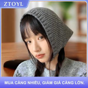 【ZTOYL】 Thời Trang Retro Tam Giác Tóc Khăn Ấm Đầu Khăn Cho Phụ Nữ Dày Khăn Dệt Kim Nữ Headwrap Ngoài Trời Mùa Đông Khăn Quàng Cổ