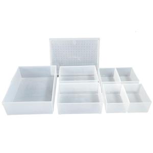Trong suốt Modular hộp lưu trữ nhựa hình chữ nhật nhựa rõ ràng lưu trữ container cho văn phòng nhà cửa phòng tắm tổ chức