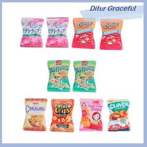 Ditur 10pcs set Dollhouse Miniature Kitchen Food Potato Chips DIY Pretend Play Toys