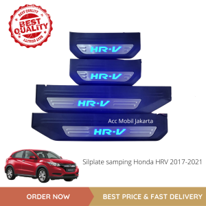 Sill plate / Sillplate Samping Honda HRV 2017 - 2021 Lampu Led Biru